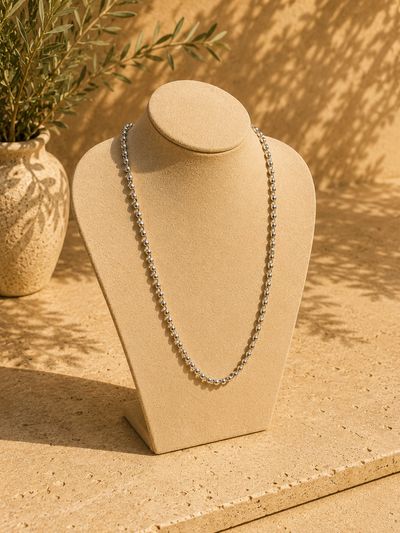 vintage Sterling Silver Belcher Chain Necklace | 24 Inch Chain | 21g | Heavy Unisex Jewellery