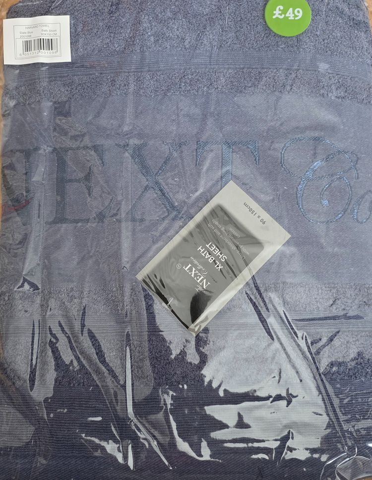 Immagine di Pack of 3 Slate Blue Colour Next Xl Bath Sheet Priced Marked £49 2