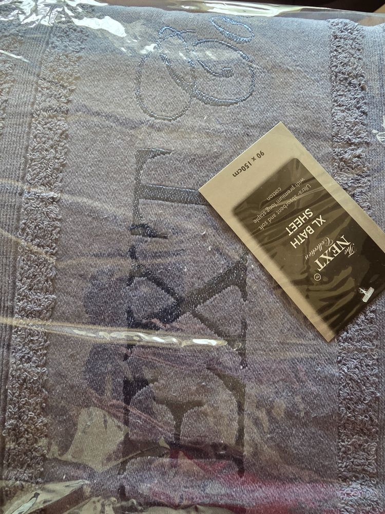 Immagine di Pack of 3 Slate Blue Colour Next Xl Bath Sheet Priced Marked £49 3