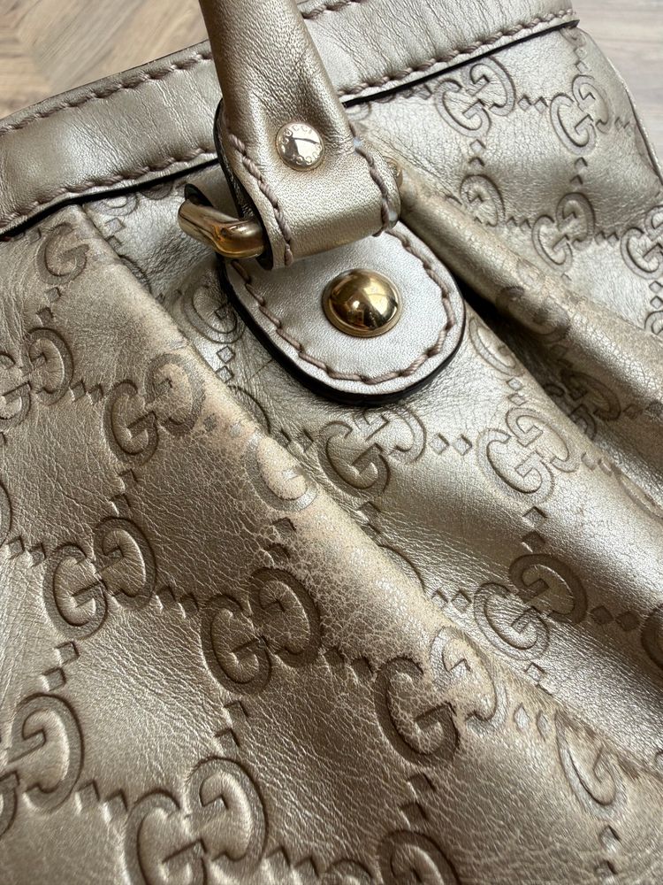 Vintage Gucci Metallic Guccissima Sukey Shoulder Bag image 8