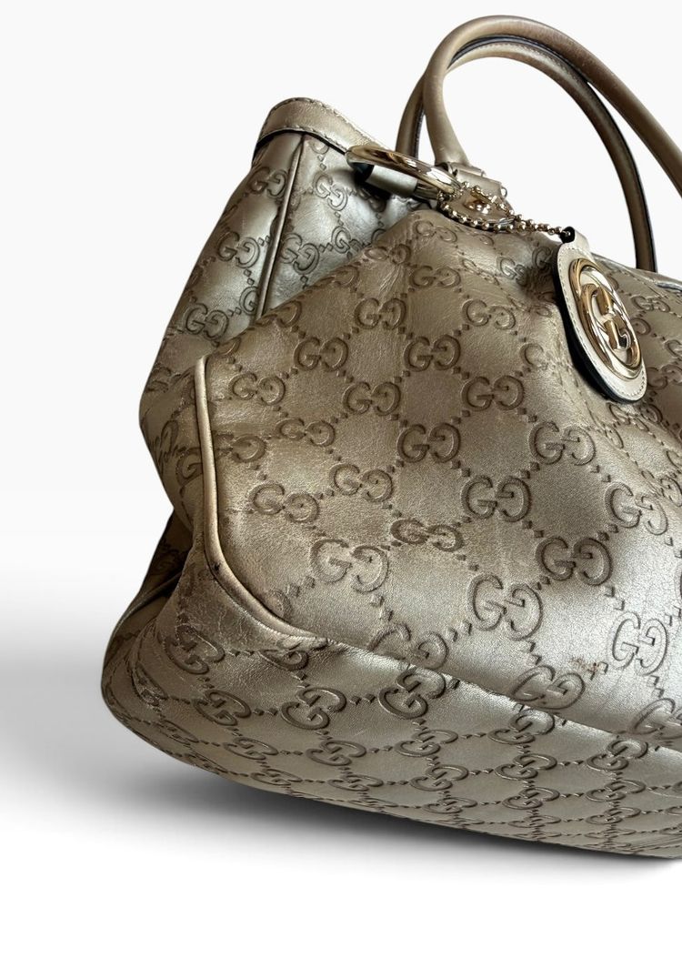 Vintage Gucci Metallic Guccissima Sukey Shoulder Bag image 2