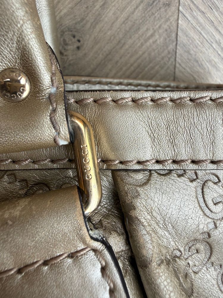 Vintage Gucci Metallic Guccissima Sukey Shoulder Bag image 10
