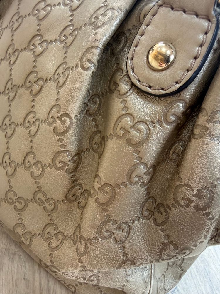 Vintage Gucci Metallic Guccissima Sukey Shoulder Bag image 22