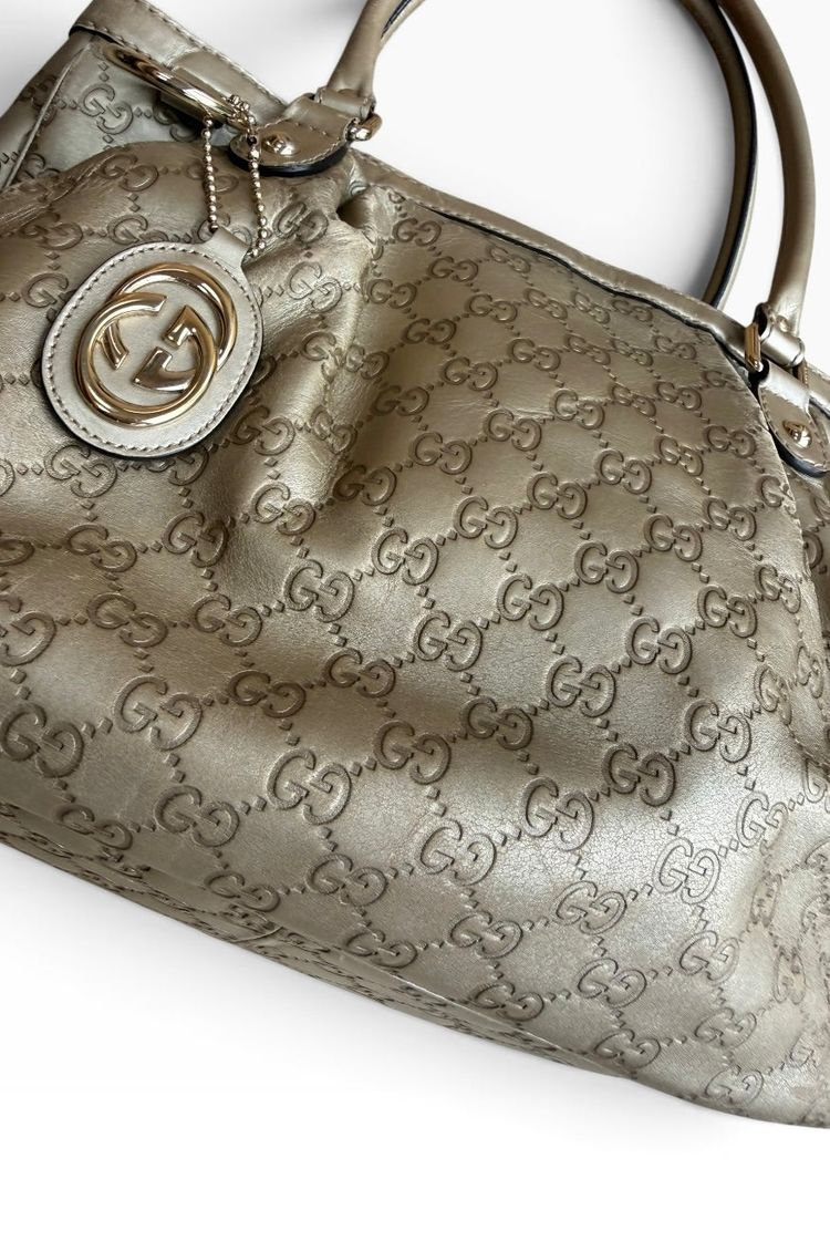 Vintage Gucci Metallic Guccissima Sukey Shoulder Bag image 15