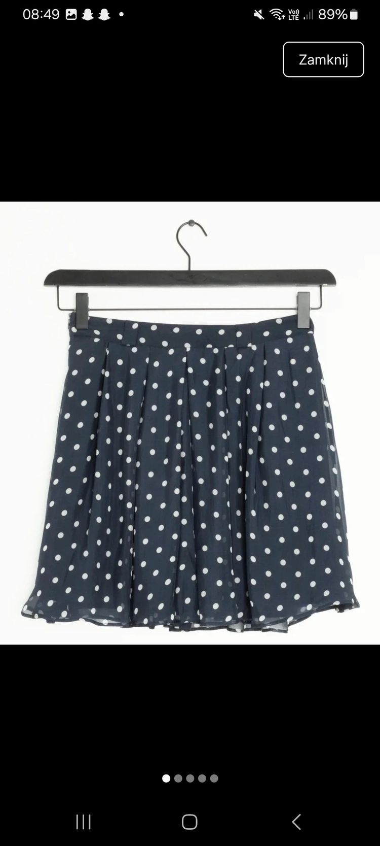 H&M Black Skirt With White Polka Dots product image