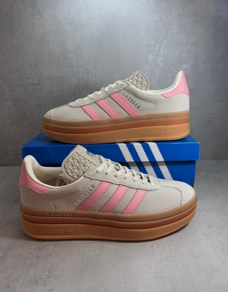 Adidas Gazelle Sneakers Grey Pink Size UK 5 Trainers 
