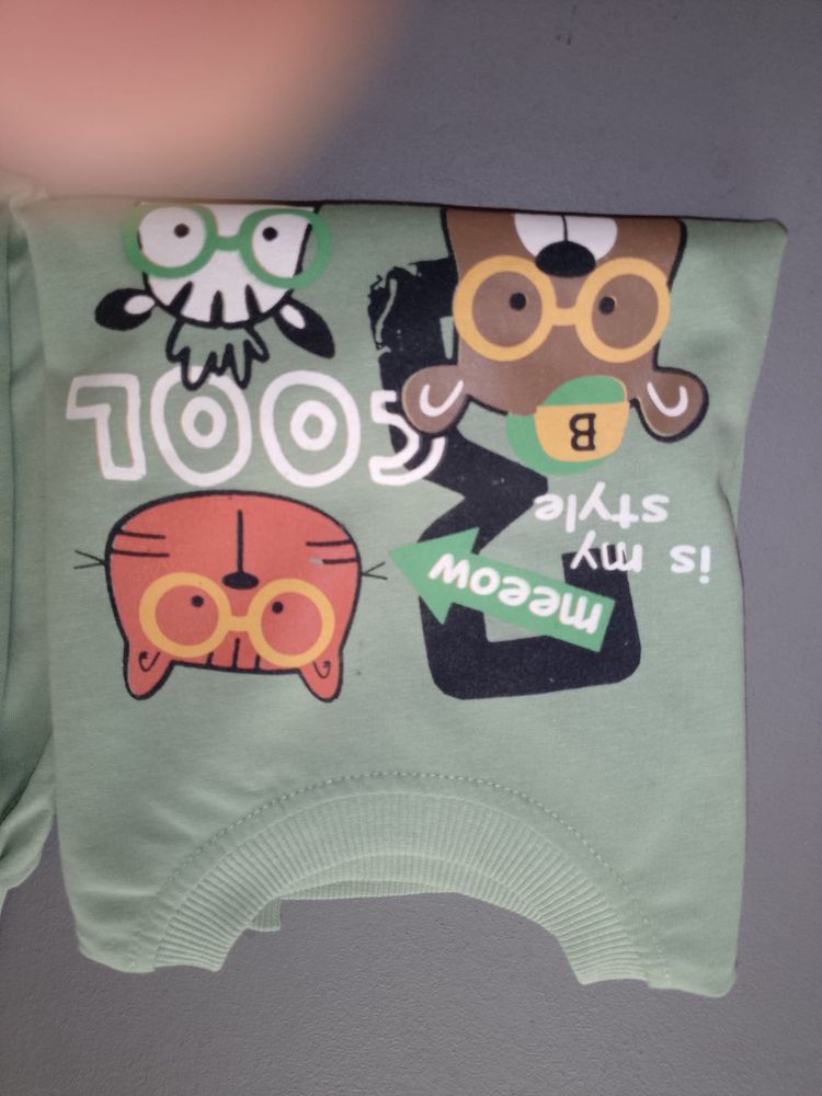 Kids Green Sweatshirt And Sweatpants Set image 4