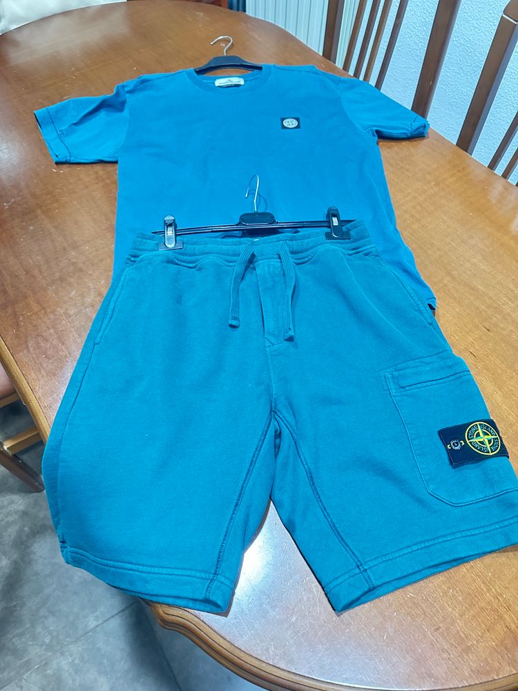 Stone Island Blue T-Shirt And Shorts Set