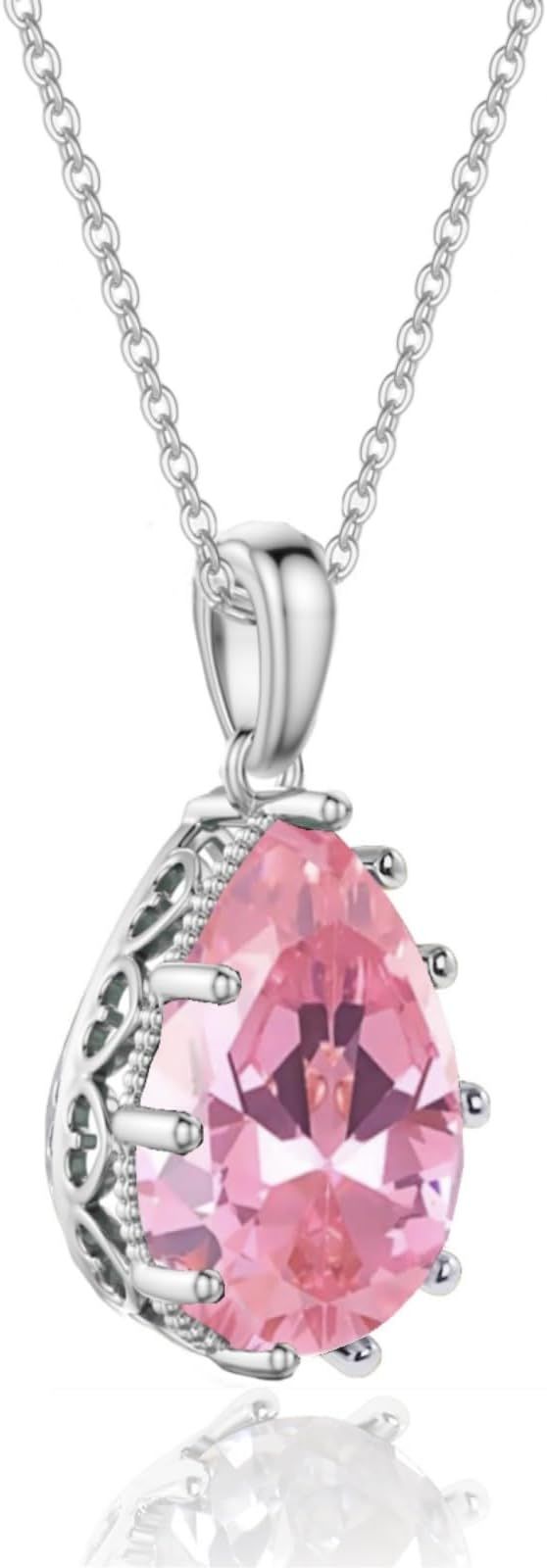 Other Kette für Damen Zirkon Tropfen Anhänger Träne ovale Birne Edelstein Hochzeit Braut Träne Österreichische Kristall Halskette Silber Schmuck Set Geschenk für Frau Mutter Tochter Freundin Sie product image