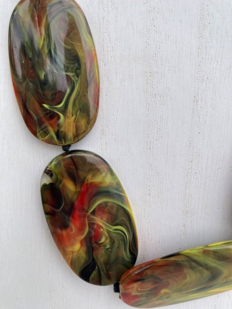 Multicolor Resin Bead Necklace obraz 4