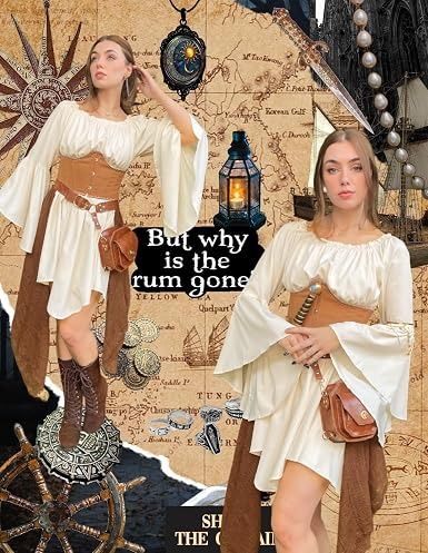 Immagine di Cream Off-Shoulder Dress With Flared Sleeves And Corset Belt 3