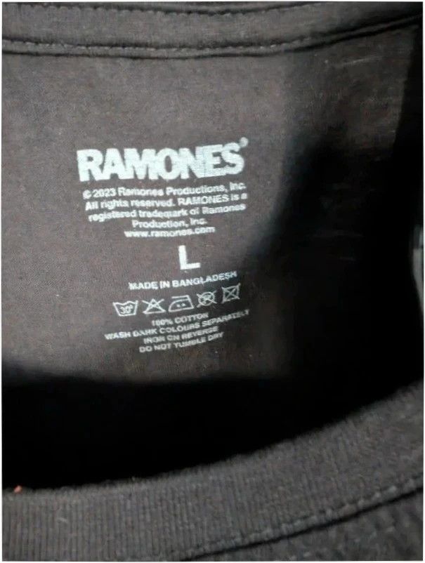 Ramones Black Eagle Logo Graphic Band T Shirt L UK 14 16 image 4
