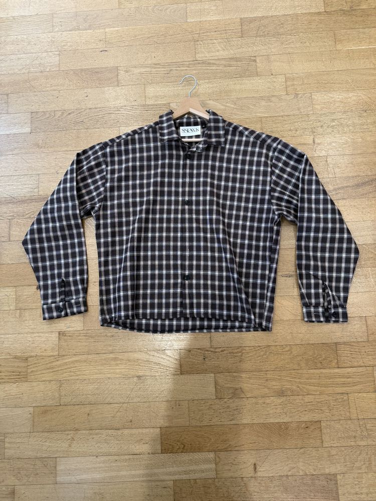 Camicia SESTOSENSO crop quadri maroon 