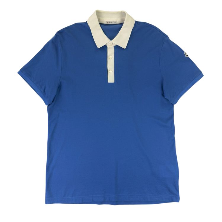 Moncler Men’s Blue Short Sleeve Polo - Large Slim