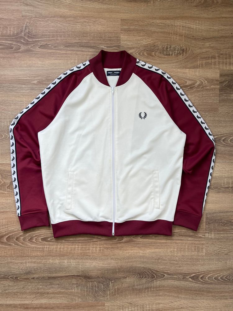 Retro Flex Shop White Fred Perry Tape Logo Bomber Jacket (XL) product image