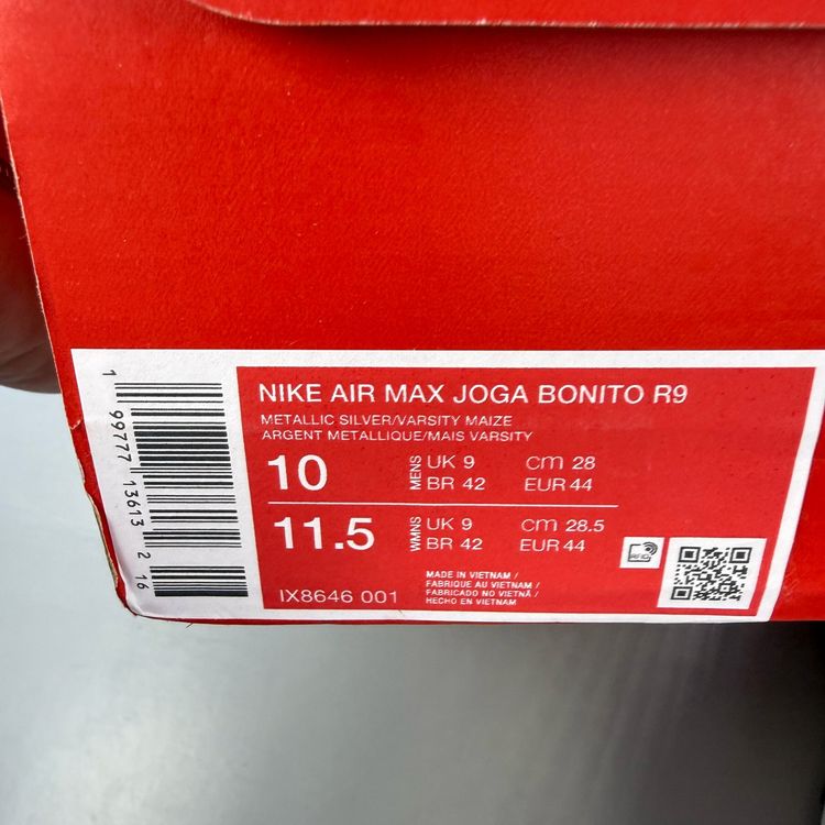 Immagine di Nike Air Max Joga Bonito R9 Size UK 9 Metallic Silver Men's Trainers IX8646-001 5