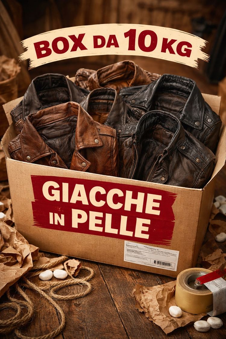 Box 10 kg giacche in pelle Vera stock 