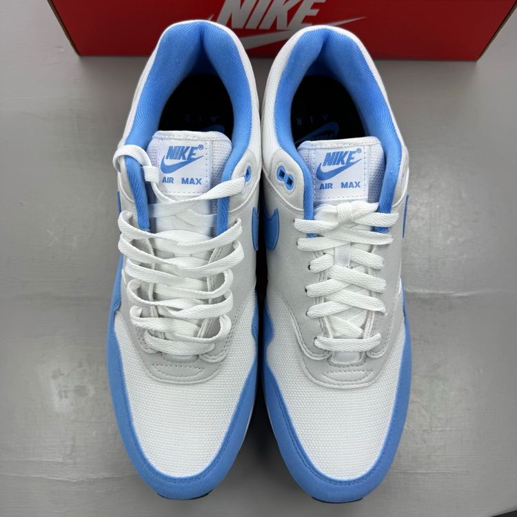 Nike Air Max 1 Size UK 10.5 University Blue White UNC Men's Trainers FD9082-103 image 2