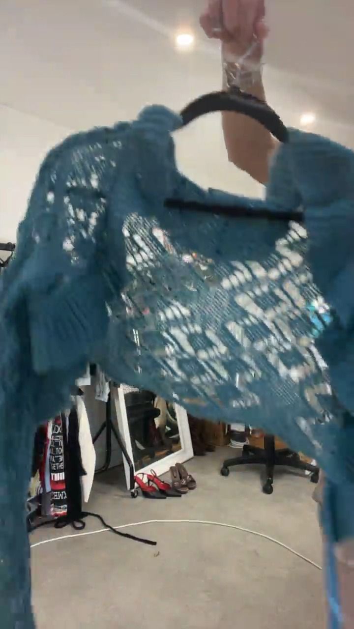 Other teal knit wrap cardigan  product image