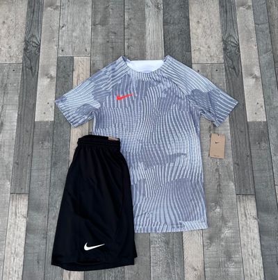 Nike Dri-Fit Academy All Over Print T-shirt & Short Set - Size Small