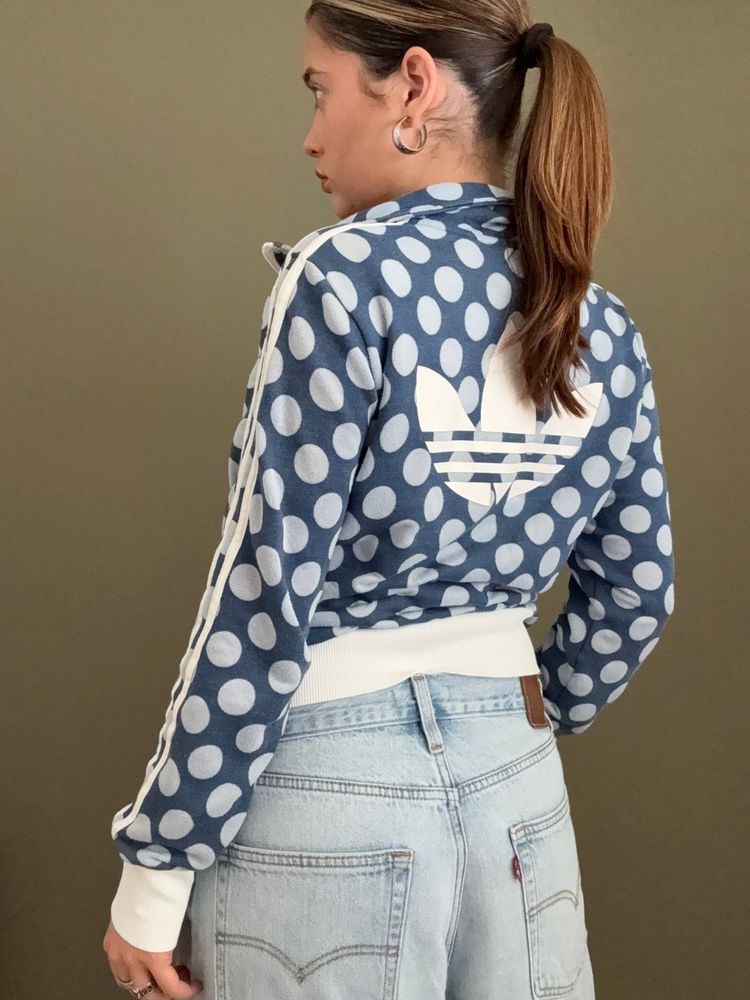 Blue Adidas Polka Dot Zip Jumper (S) 17