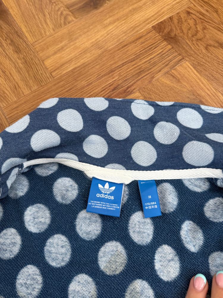 Blue Adidas Polka Dot Zip Jumper (S) 8