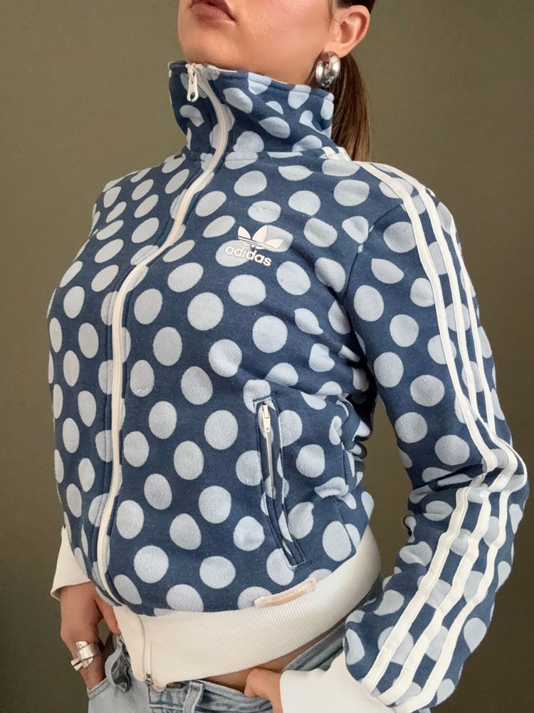 Blue Adidas Polka Dot Zip Jumper (S) 11