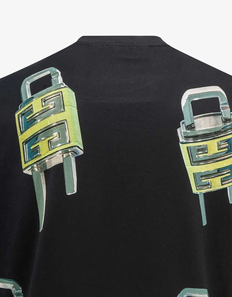 Givenchy Black 4G Padlock Print T-Shirt 3