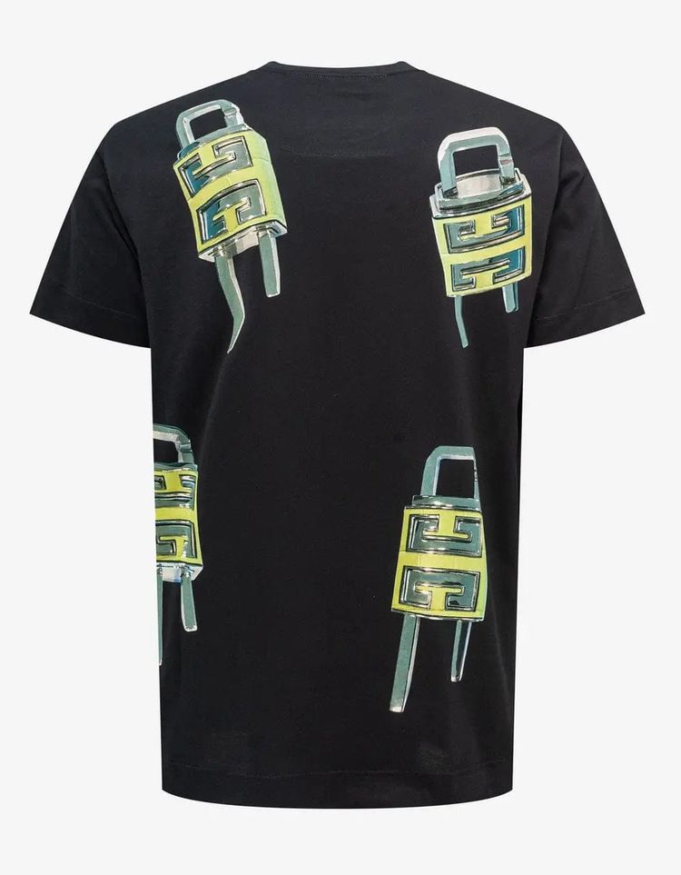 Givenchy Black 4G Padlock Print T-Shirt 6