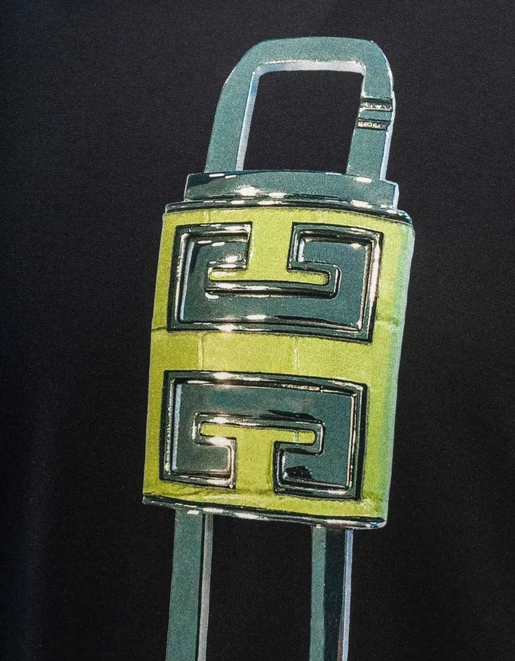 Givenchy Black 4G Padlock Print T-Shirt 4