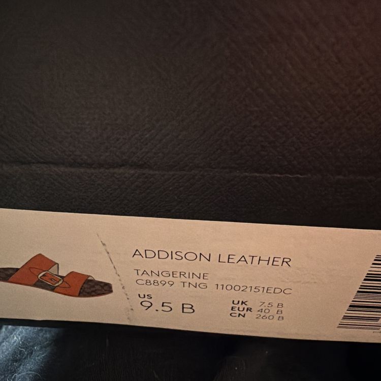Coach Addison Tangerine Orange Leather Signature C Slide Sandals Uk7.5 BNIB image 8