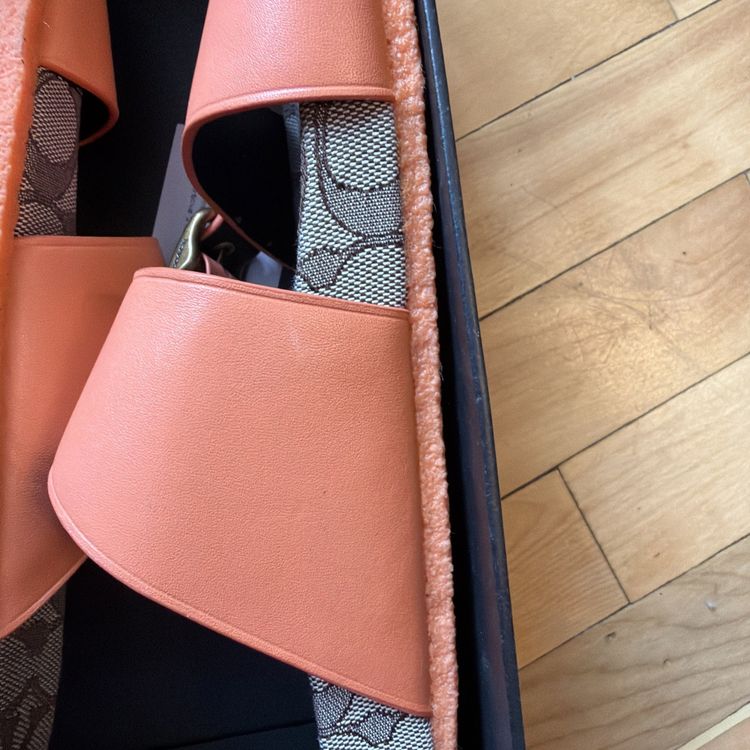 Coach Addison Tangerine Orange Leather Signature C Slide Sandals Uk7.5 BNIB image 6