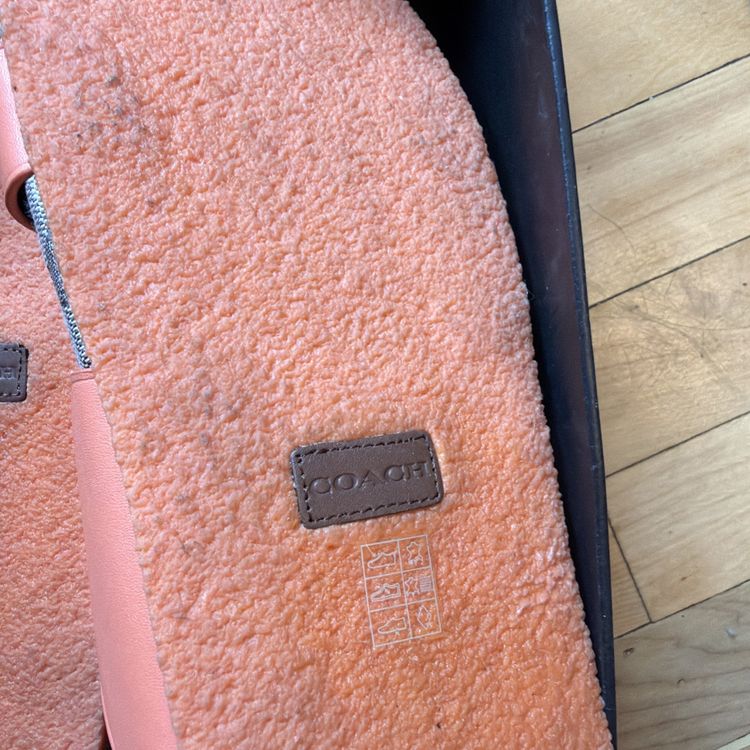 Coach Addison Tangerine Orange Leather Signature C Slide Sandals Uk7.5 BNIB image 7