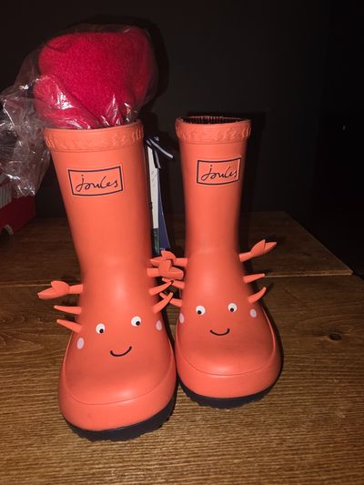 Joules Kids Orange Rain Boots infant uk 6