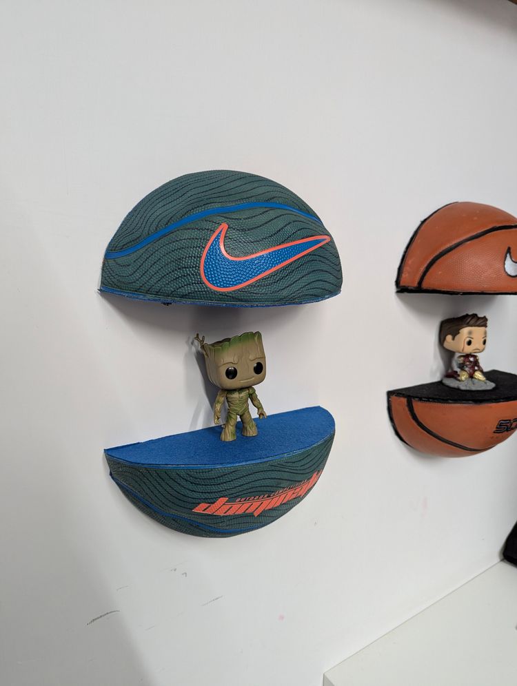 Mensola da Muro Pallone Basket Nike Dominate LED Display Funko Pop Handmade image 3
