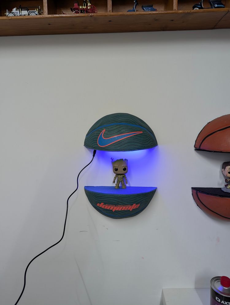 Mensola da Muro Pallone Basket Nike Dominate LED Display Funko Pop Handmade image 4