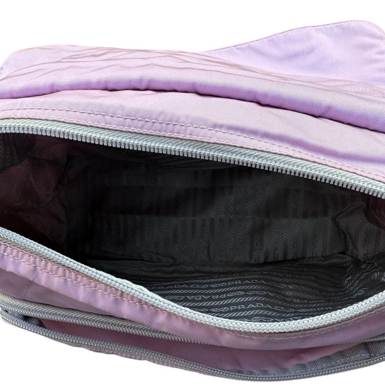 Prada Light Pink Nylon Leather Strap Logo Shoulder Crossbody Bag image 8