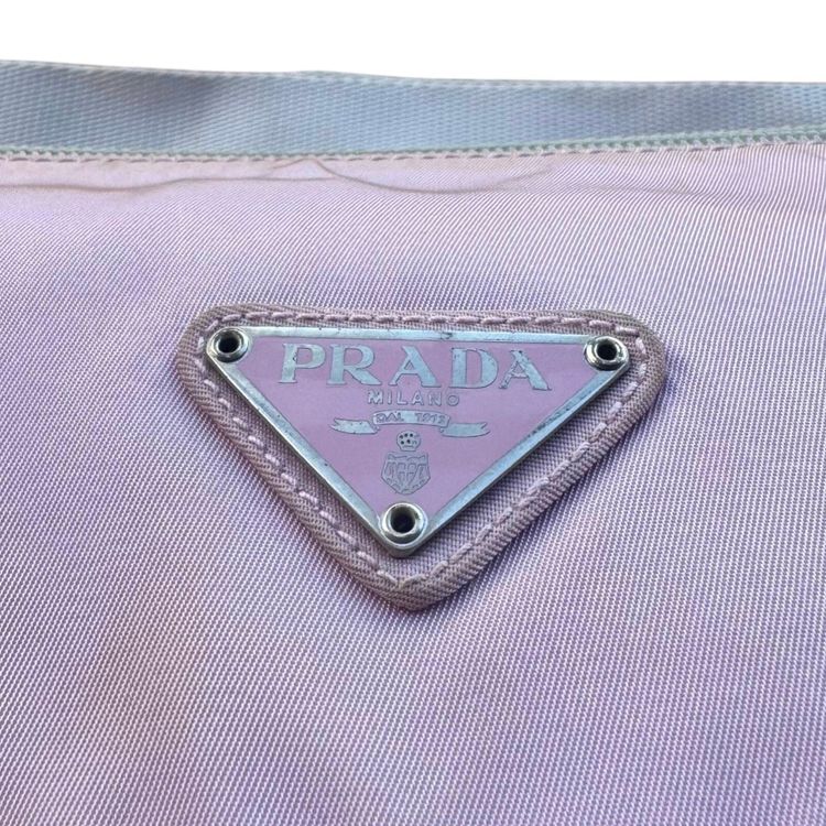 Prada Light Pink Nylon Leather Strap Logo Shoulder Crossbody Bag image 1