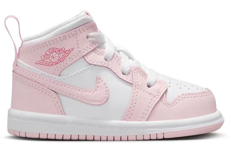 Jordan Air Jordan 1 Mid SE Pink White Sneakers KIDS RRP £64 product image
