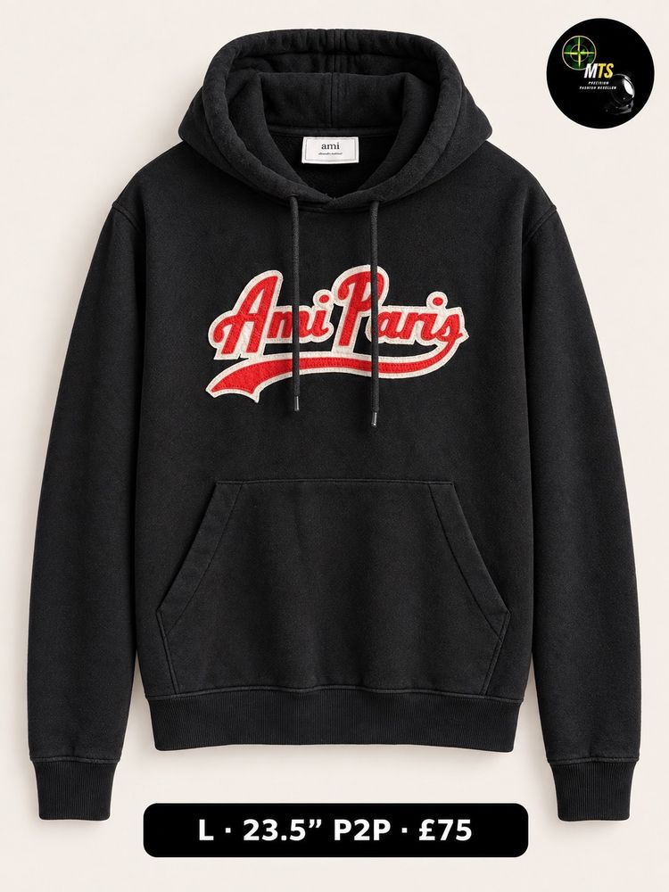 Immagine di 2512 Ami Paris Black Hoodie 23.5” p2p 1