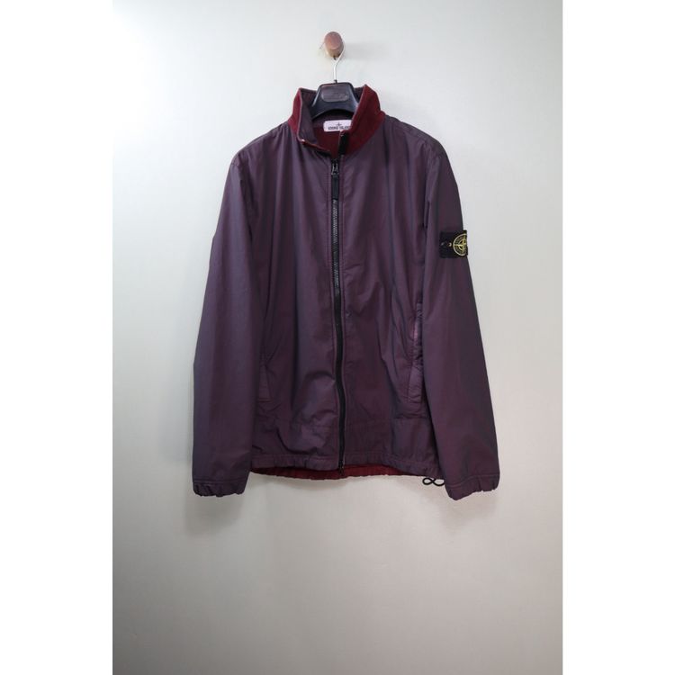 Stone Island Dark Red Mussola Gommata Velour Jacket