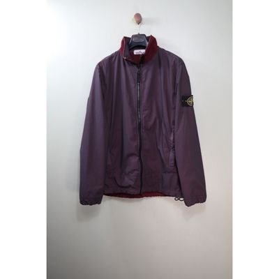 Stone Island Dark Red Mussola Gommata Velour Jacket