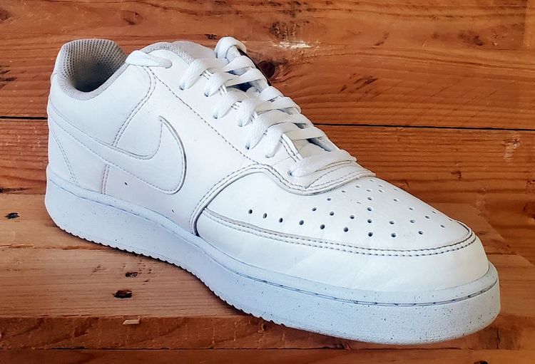 Nike Court Vision Leather Trainers UK9.5/US10.5/EU44.5 DH2987-100 Triple White image 3