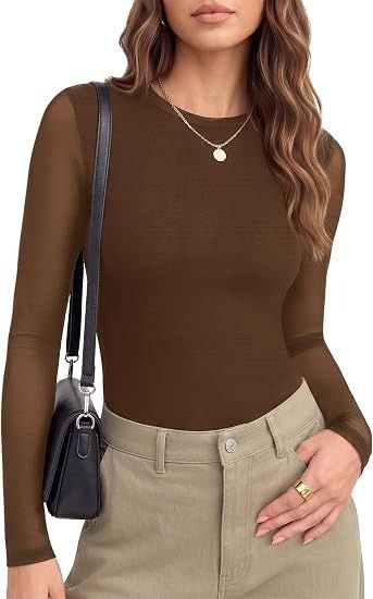 Brown Long Sleeve Top image 2