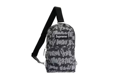 Supreme Fat Tip Jacquard Denim Sling Bag Black