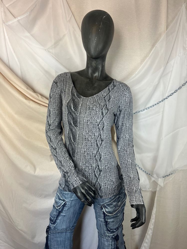 Grey Cable Knit Sweater