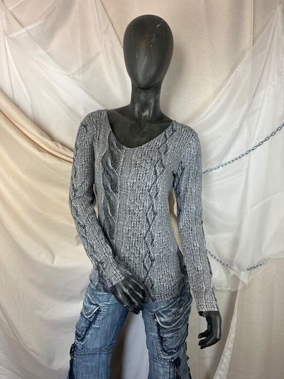 Grey Cable Knit Sweater