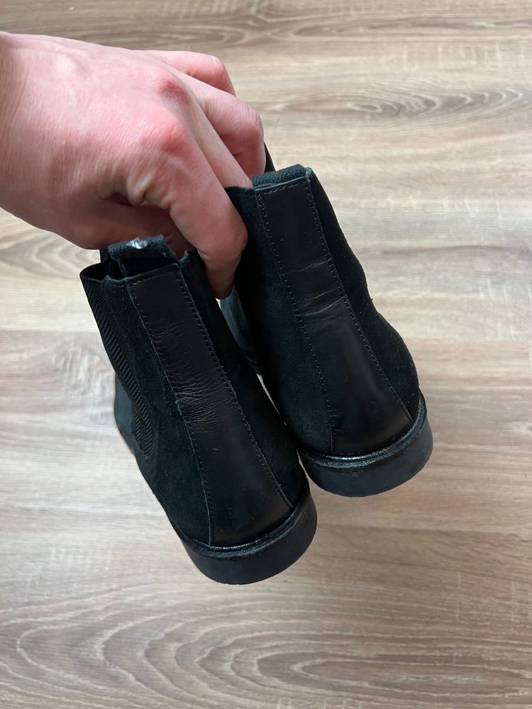 Black H By Hudson Suede Chelsea Boots UK10 4