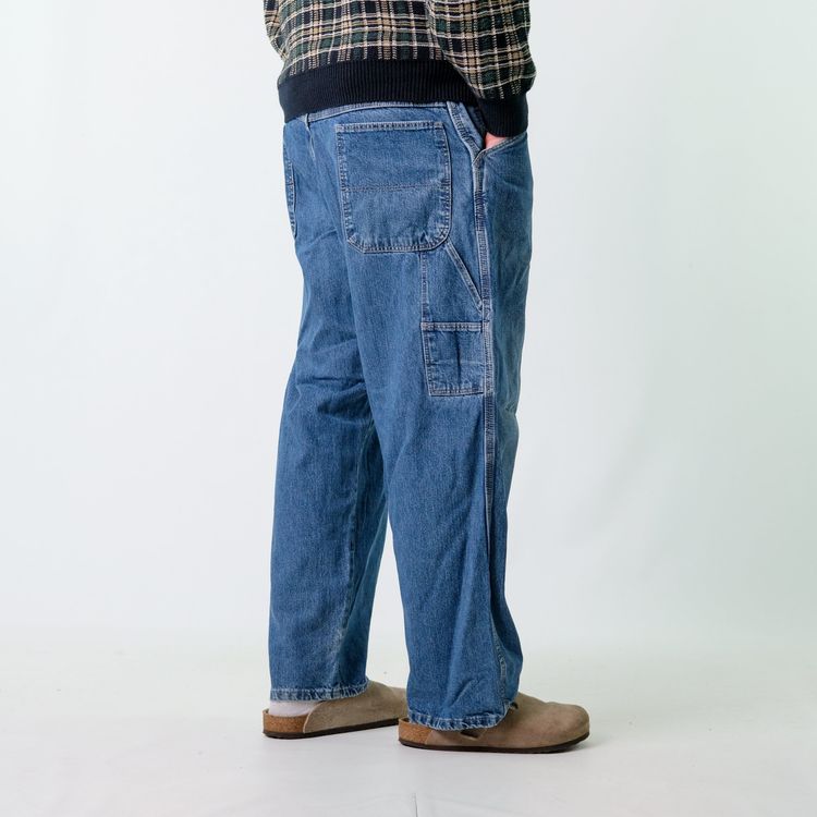 Blue y2ks Wrangler Denim Carpenter Baggy Jeans Pants (36x30)