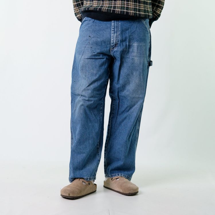 Blue y2ks Wrangler Denim Carpenter Baggy Jeans Pants (36x30) image 3